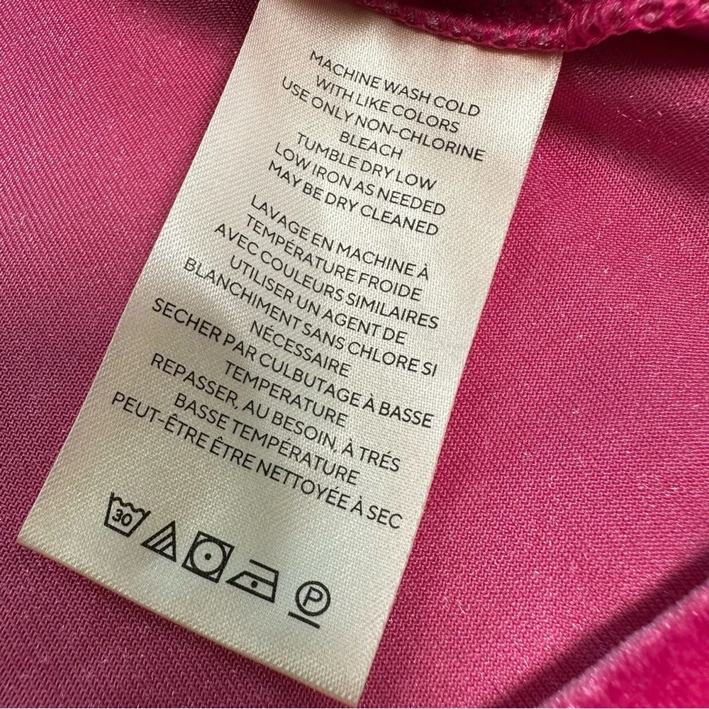Free People Fuchsia Crop Top Terese Velvet Shorts Puff Sleeve Keyhole Tie Neck - Picture 8 of 16